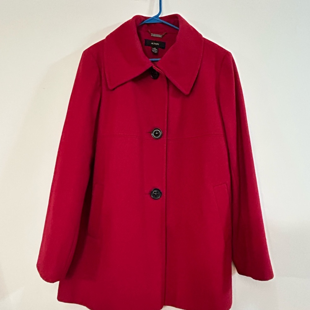 Alfani Women's Red Pea Coat